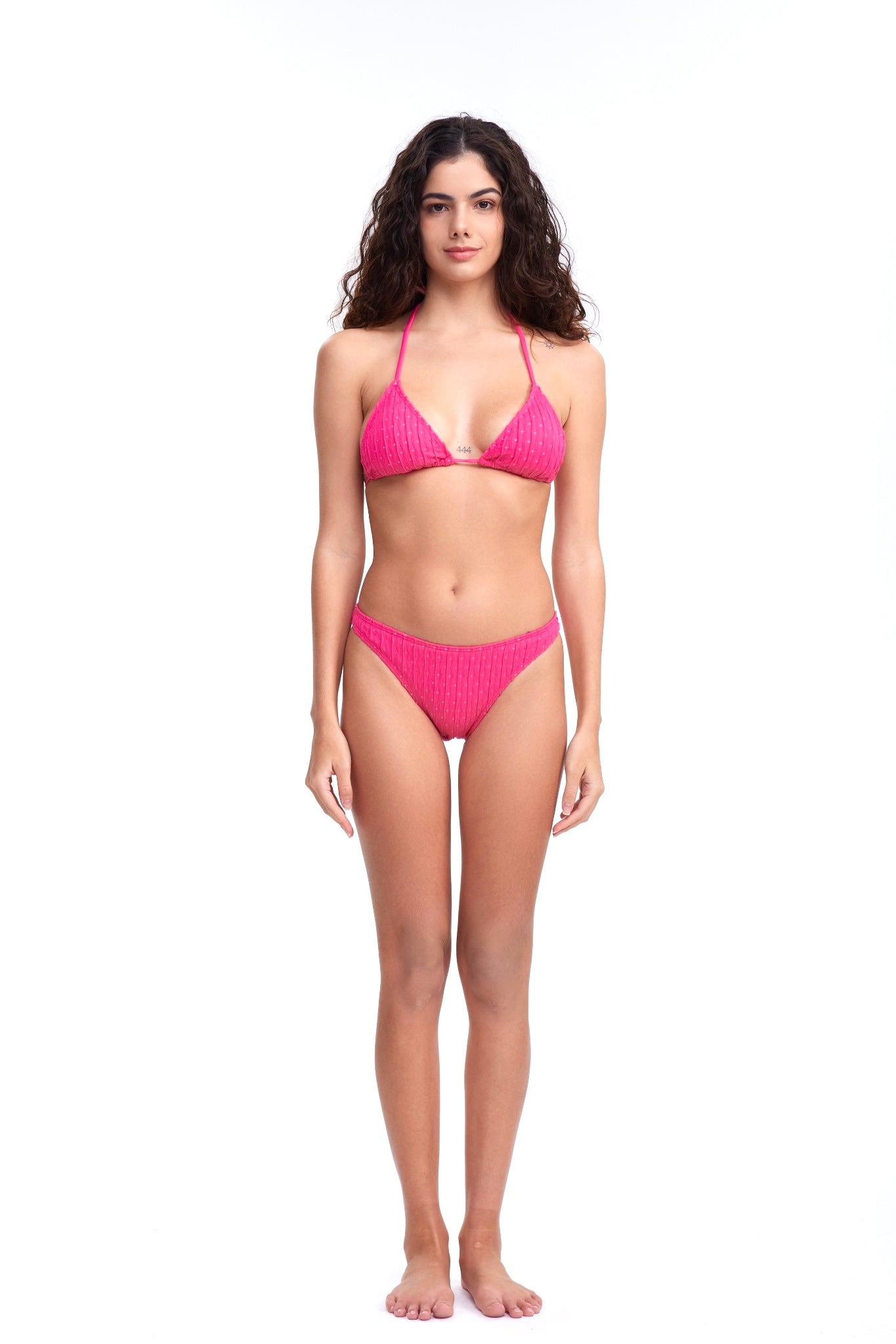 y-Rose Red 3 Piece Halter Triangle Bikini & Sarong Set